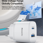Yesido YC110 45W Dual Port Fast Wall Charger – 45W PD + 18W QC with Type-C to Type-C Cable