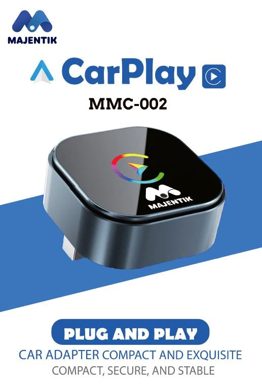 Majentik MMC-002 2-in-1 Wireless Car Adapter – Wired to Wireless CarPlay & Android Auto Converter