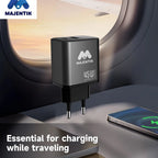 Majentik MC-006 45W GaN Fast Charger – Dual Port USB & PD Compact Wall Charger